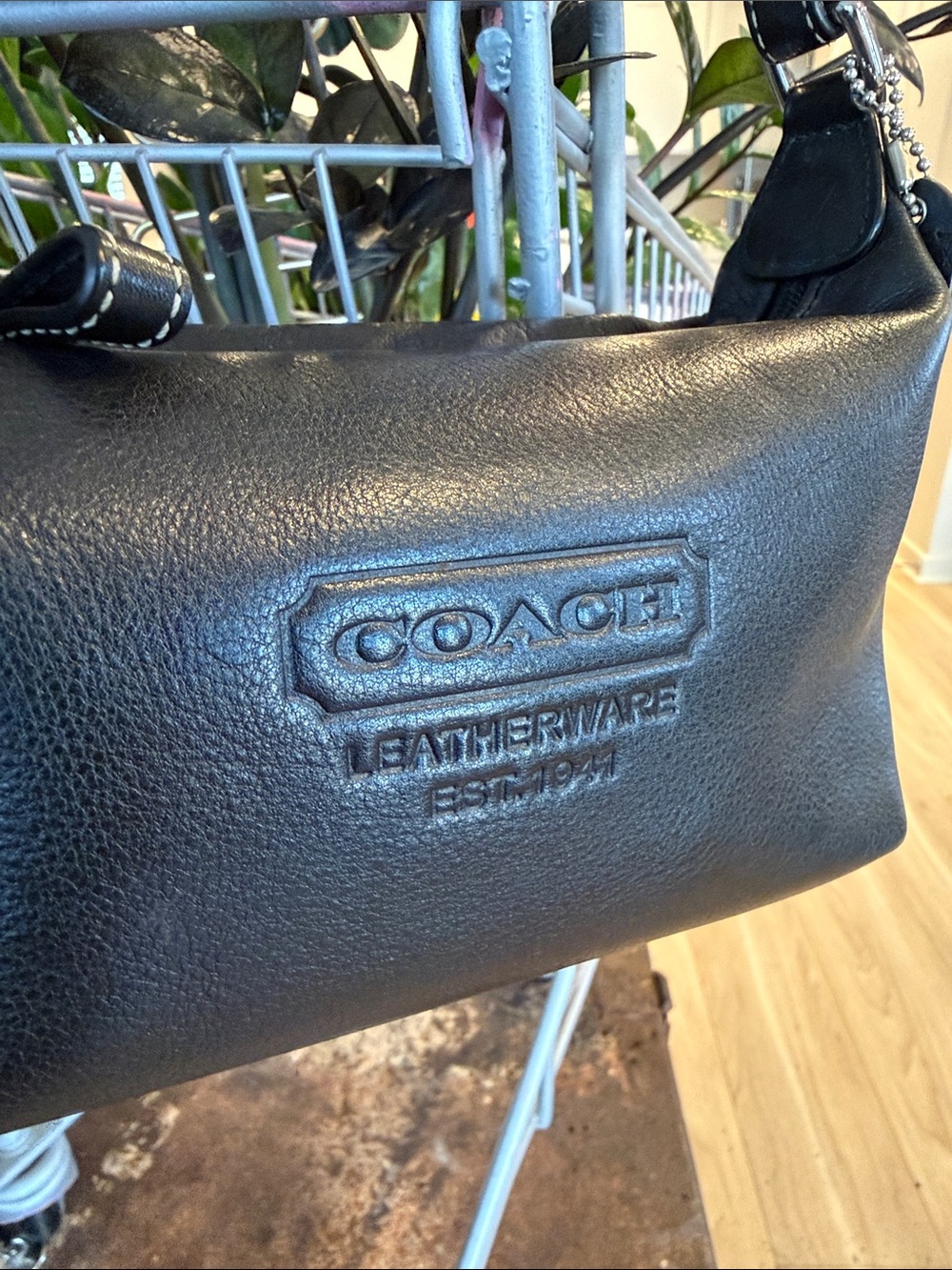 Coach Baguette Smooth Leather Purse Hobo LEATHERWARE EST 1941 Black Small Mini - Picture 2 of 12